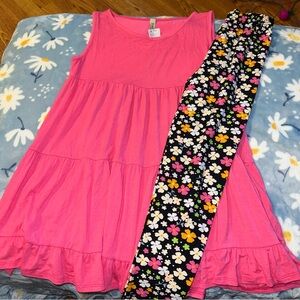 Pomelo Dress Shirt New Mix Leggings Girls Size M 9 10 L 11 12 New NWT Set